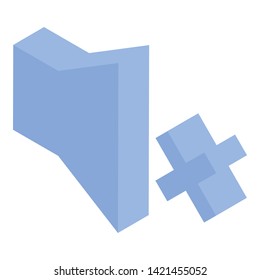 Sound mute icon. Isometric of sound mute vector icon for web design isolated on white background