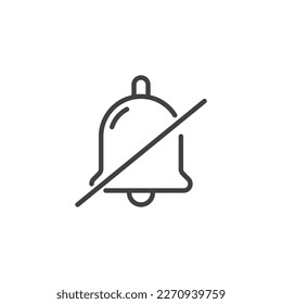 Sound mute notification line icon. linear style sign for mobile concept and web design. Sound Off notice outline vector icon. Symbol, logo illustration. Vector graphics