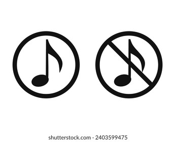 sonido y no vector de iconos de sonido con un diseño sencillo