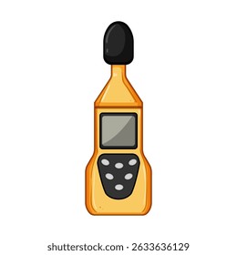 som nível sonoro medidor de desenhos animados. frequência de medição, sensor de calibração, intensidade de volume som nível sonoro medidor sinal. isolado símbolo vetor ilustração