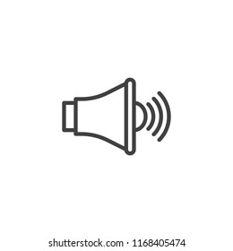 Sound notification outline icon. linear style sign for mobile concept and web design. Speaker simple line vector icon. Symbol, logo illustration. Pixel perfect vector graphics