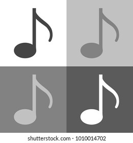 Sound notification.  Vector icon set note  on white-grey-black color 