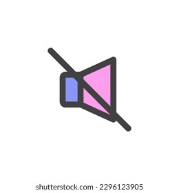 Sound off button filled outline icon, line vector sign, linear colorful pictogram isolated on white. Symbol, logo illustration. Vector graphics