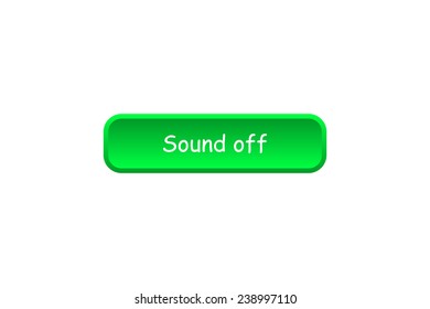 Sound off green  button for a site, vector, EPS 10