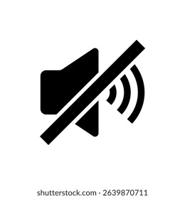 Sound Off Icon Design Flat Style Symbol, Mute Button Speaker Isolated on White Background.