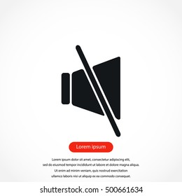 Sound off icon, flat design best vector icon