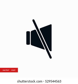 Sound off icon, flat design best vector icon