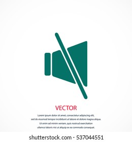 Sound off icon, flat design best vector icon