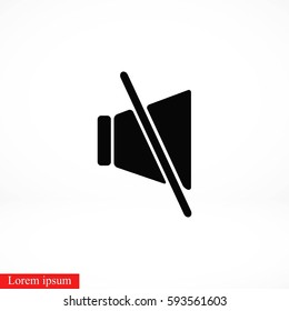 Sound off icon, flat design best vector icon