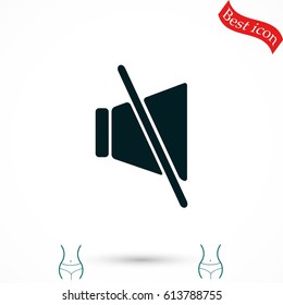 Sound off icon, flat design best vector icon