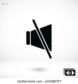 Sound off icon, flat design best vector icon