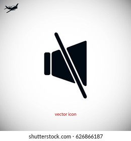 Sound off icon, flat design best vector icon