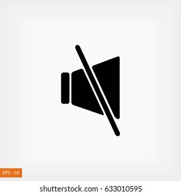 Sound off icon, flat design best vector icon