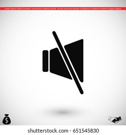 Sound off icon, flat design best vector icon