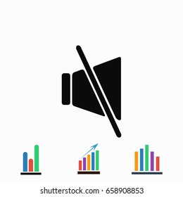 Sound off icon, flat design best vector icon