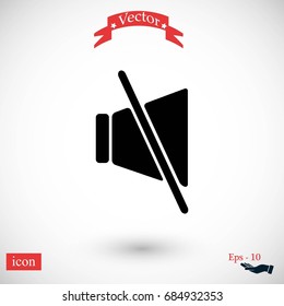 Sound off icon, flat design best vector icon