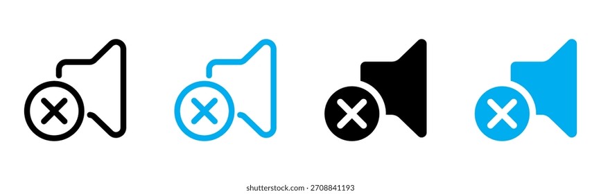 Icono de sonido apagado Ilustración vectorial de estilo múltiple