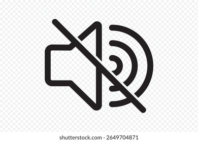 Som desativado do conjunto de ícones. Volume de som simples e áudio mudo marca símbolo ilustração de design. Ícone de Controle de Volume de Áudio sem Som. 