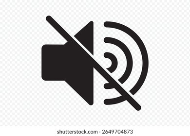 Som desativado do conjunto de ícones. Volume de som simples e áudio mudo marca símbolo ilustração de design. Ícone de Controle de Volume de Áudio sem Som. 