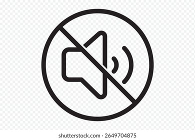 Som desativado do conjunto de ícones. Volume de som simples e áudio mudo marca símbolo ilustração de design. Ícone de Controle de Volume de Áudio sem Som. 
