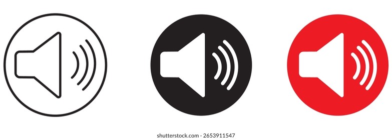 Som desativado do conjunto de ícones. Volume de som simples e áudio mudo marca símbolo ilustração de design. Ícone de volume definido. EPS 10