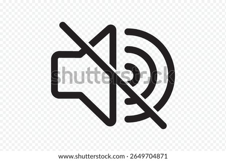 Sound off icon set. Simple sound volume and audio mute mark symbol design illustration. Mute Audio Volume Control Icon . 