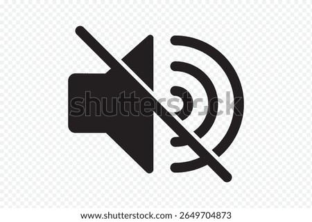 Sound off icon set. Simple sound volume and audio mute mark symbol design illustration. Mute Audio Volume Control Icon . 