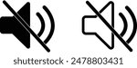 Sound off icon. speaker mute icon. Sound vector icon, music volume symbol. Vector Illustration. Flat design. Vector illustration. Eps file 109.