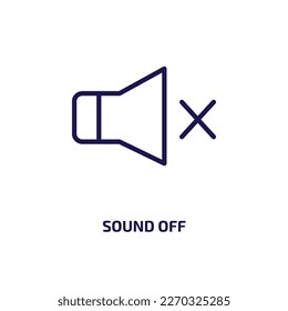 sound off icon from user interface collection. Thin linear sound off, sound, button outline icon isolated on white background. Line vector sound off sign, symbol for web and mobile