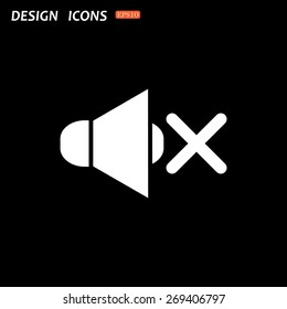 Sound off. icon. vector design
