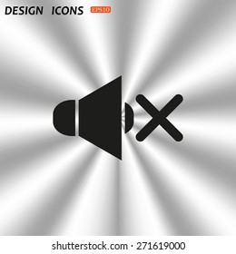 Sound off. icon. vector design
