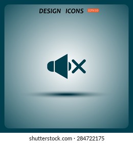 Sound off. icon. vector design