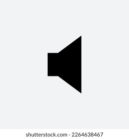Sound off icon. Vector illustration. Sign. Symbol. Button. Element. Silhouette. Isolated on white background.
