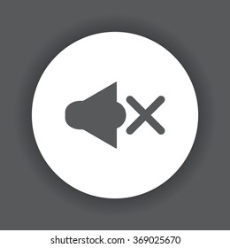 Sound off icon, vector illustration. Flat design style