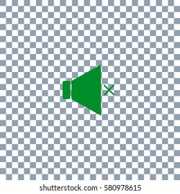 Sound off icon vector, Mute button on transparent background