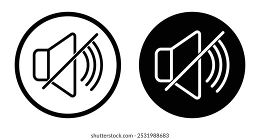 Sound off icon vector. Speaker icon vector. Sound volume mute. Loudspeaker icon vector. Vector illustration isolated on white background.