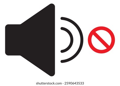 Sound Off Icon Vector. Speaker icon vector. Sound volume mute. Loudspeaker icon vector. Sound Icon, Vector Illustration . 1176