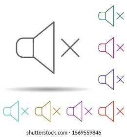 Sound off multi color icon. Simple thin line, outline vector of web icons for ui and ux, website or mobile application