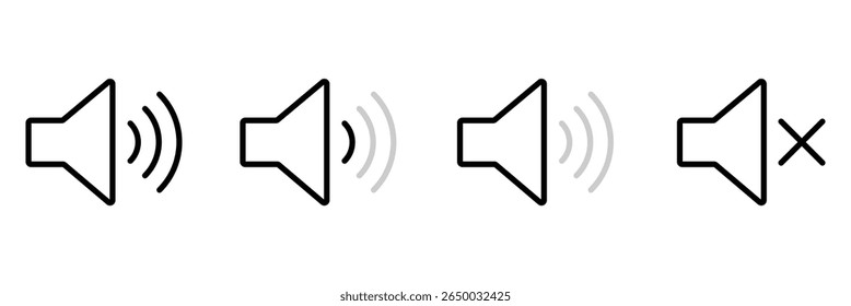 Sonido apagado y sonido en el ícono del Vector.