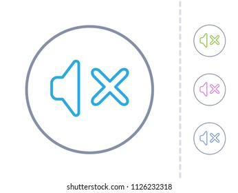 Sound Off - Round Stroke Buttons. A simple vector icon.