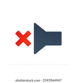 sound off sound sign icon, colored flat vector. modern and minimalist design