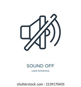 sound off thin line icon. sound, mute linear icons from user interface concept isolated outline sign. Vector illustration symbol element for web design and apps.