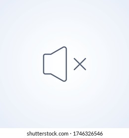 Sound off, vector best gray line icon on white background, EPS 10