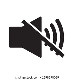 Sound off vector icon. Mute button speaker on white background. eps 10