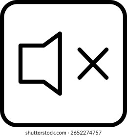 Sound Off Vector Line Icon Design