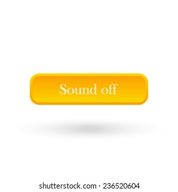 Sound off yellow vector button for a site