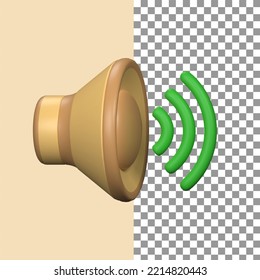 Sound On Icon in 3d render for graphic design or other