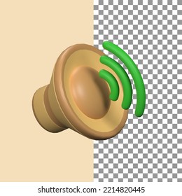 Sound On Icon in 3d render for graphic design or other