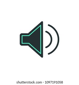 sound on icon. Element of web icon with one color for mobile concept and web apps. Isolated sound on icon can be used for web and mobile on white background