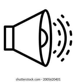 Sound on icon. Outline sound on vector icon for web design isolated on white background